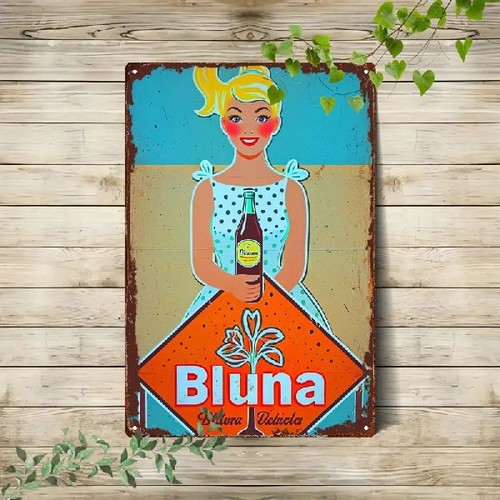 Blechschild bluna retro stil - bluna, retro-stil