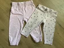 H&M Baby Set 2x Hose Gr. 80 rosa  gemustert TOP