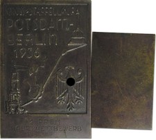 Olympische Spiele Berlin Potsdam 1936 Leichtatheltik Plakette Medaille 9,5x6,2 c