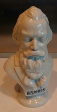 Alte Porzellan Büste Komponist Brahms weiß Wagner & Apel H15cm