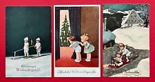 3 x Glückwunsch AK WEIHNACHTEN um 1940 Kinder auf Ski und Schlitten   ( 150233