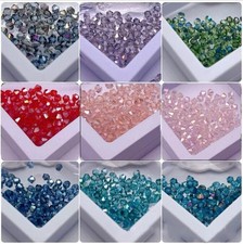 Hochwertige Glasperlen Doppelkegel 4mm facettierte Perlen Schmuck Basteln