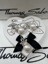Thomas Sabo Perlen Schmuck Set Rarität Kette & Anhänger & Ohrringe 