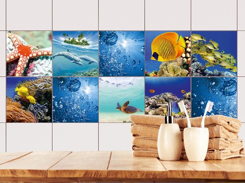 Fliesenaufkleber set wasser - fliesenaufkleber,