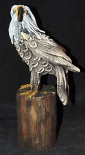 handgearbeiteter Holzadler ca. 21cm Dekorfigur Geschenk Sammler