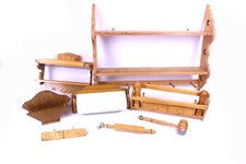 10 tlg. Set Küchenregale Küchenhelfer Hakenleiste Salz & Pfefferstreuer Vollholz