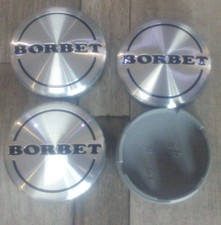 Borbet Nabenkappen Felgendeckel Nabenkappe Alu gebürstet 4 Stück