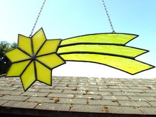 Bleiverglasung Komet Sternenschweif Fensterbild Glasbild 14 x 30 cm Fensterdeko