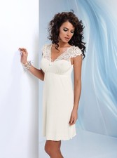 hochwertiges Nachthemd Nachtkleid Sleepshirt Viskose Negligee Spitze Donna