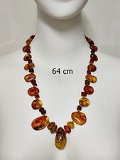 Bernstein Halkette 64 cm. Jeder Stein Handgeschliffen komplett Handarbeit
