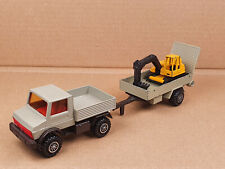 Matchbox Superkings Farm K 30 Mercedes Unimog K 32 Trailer m. Rampe Siku Bagger 
