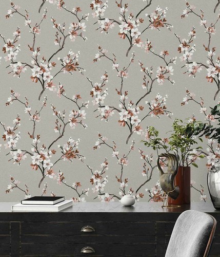 Vliestapete floral blumen ast - vliestapete,