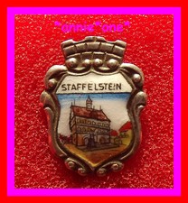 ꧁ vintage HUTNADEL anstecknadel BAYERN rathaus BAD STAFFELSTEIN emaille WAPPEN ꧂