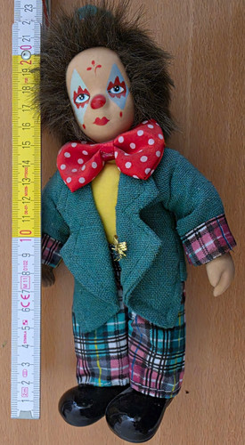 Clown harlekin stoffpuppe - 2x, clown/harlekin