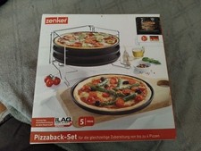 Zenker 5-tlg Pizza Backset 4 Bleche + Etagere Etagen Bleche Pizzableche 29cm