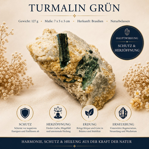 Grüner turmalin kristall auf - grüner,