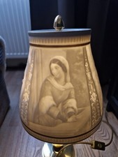 Tischlampe mit Lithophanie-Schirm Wilhelm Drache Solingen um 2000,