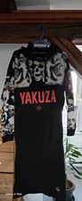 Yakuza Longsleeve Kleid, Schwarz Grau,Größe M