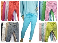 Damen Italy Joggpants Hose stretch in vielen Sommer/Herbstfarben Plus Size 44-46