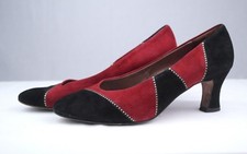 PETER KAISER Damen Pumps 80s Veloursleder TRUE VINTAGE rot 80er WEST GERMANY