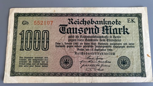 Reichsbanknote 1000 mark - reichsbanknote, 1922