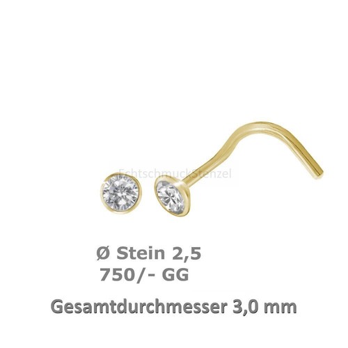 Gold 750 nasenpiercing - 750,