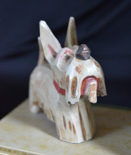 2 Buchstützen aus Holz - Scotch Terrier weiß - H 14   cm - L 13 cm - B 10 cm