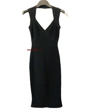 w NEU ♥ HERVE LEGER ♥ S 34 36 ♥ BANDAGE BODYCON DRESS KLEID SCHWARZ ♥ TOP LUXUS