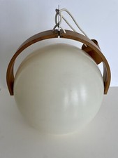 Original temde Space Age Deckenlampe Kugel Holz 70er jahre Vintage Design