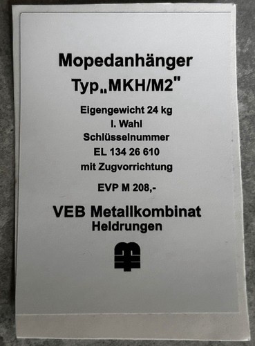 Typenschild für ddr - typenschild,
