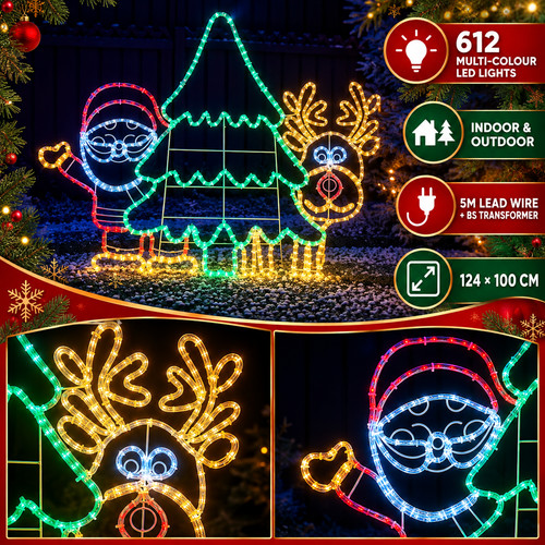 Prelit santa rentier - prelit,