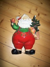 Weihnachtsmann/Nikolaus Figur mit Laterne und Baum ca. 32 cm hoch