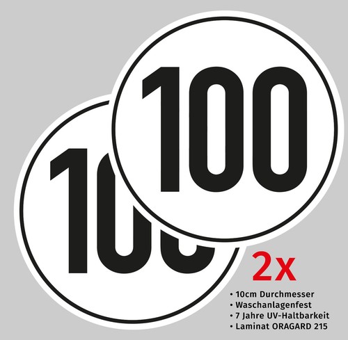 Aufkleber set 100 für - 100, km/h