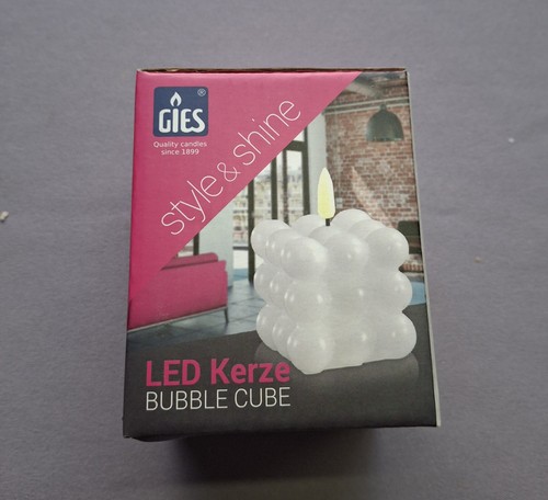 Led kerze bubble cube stück - led,