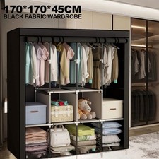 Groß Kleiderschrank Stoffschrank Faltschrank Garderobenschrank & Einlegeboden DE