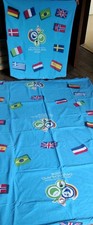 Fussball Bettwäsche 200x 135 cm blau mit Aufdruck DeutschlandFifa 2006 Baumwolle