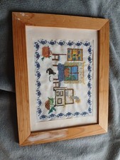 fertiges Stickbild mit Rahmen 27 x 21 cm