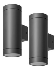 EDISHINE Up and Down Aussenleuchte, Schwarze Wandleuchte Aussen 2er, Modern