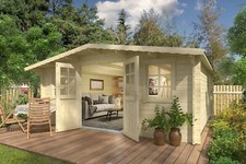 34mm Gartenhaus 400x300 cm Erfurt 3 Gerätehaus Blockhaus Holz Holzhaus Schuppen