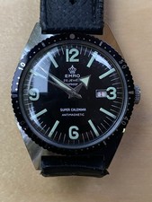 Vintage Emro Taucheruhr Uhr Skin diver Super Calendar Cattin 54 (Ellipse) Werk