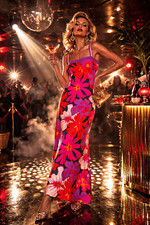 70er Vintage Maxikleid floral