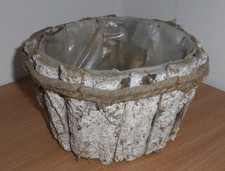 Blumentopf Übertopf Naturholz H/D ca. 10 x 17 cm