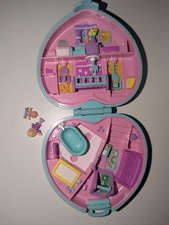 Polly Pocket Herz Bluebird Blau Türkis Gesteppt 1994 90er Baby Time Fun