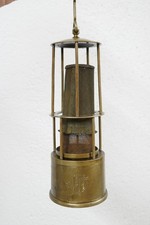 Alte Grubenlampe Wetterlampe Bergwerkslampe Messing 1942 Bergbau