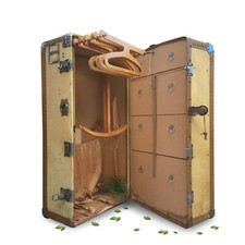 Überseekoffer Schrankkoffer Reisekoffer Überseetruhe Vintage Koffer antik Truhe