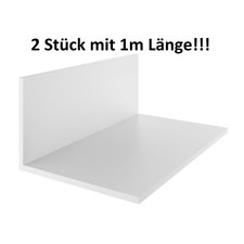 2x1m    Winkel PVC 20x12mm  - 100x150mm  Kunststoffleisten Winkelprofile Weiß