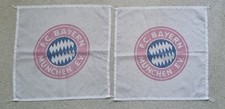 2 Auto-Fahnen FC BAYERN MÜNCHEN, weiß mit Vereinsabzeichen E.V.  35 x 35 cm