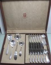 Dessertbesteck + Menübesteck + Vorleger Jugendstil Wellner versilbert 52 Teile