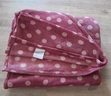 CORAVELLE Mikrofaser Flausch Heimdecke Pink rosa Punkte 150x200cm QVC