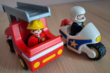 Playmobil smile 123 Feuerwehr Leiterwagen und Motorrad